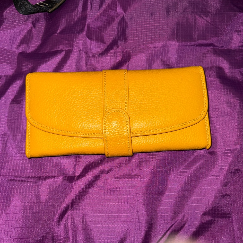 Yellow faux Leather Wallet